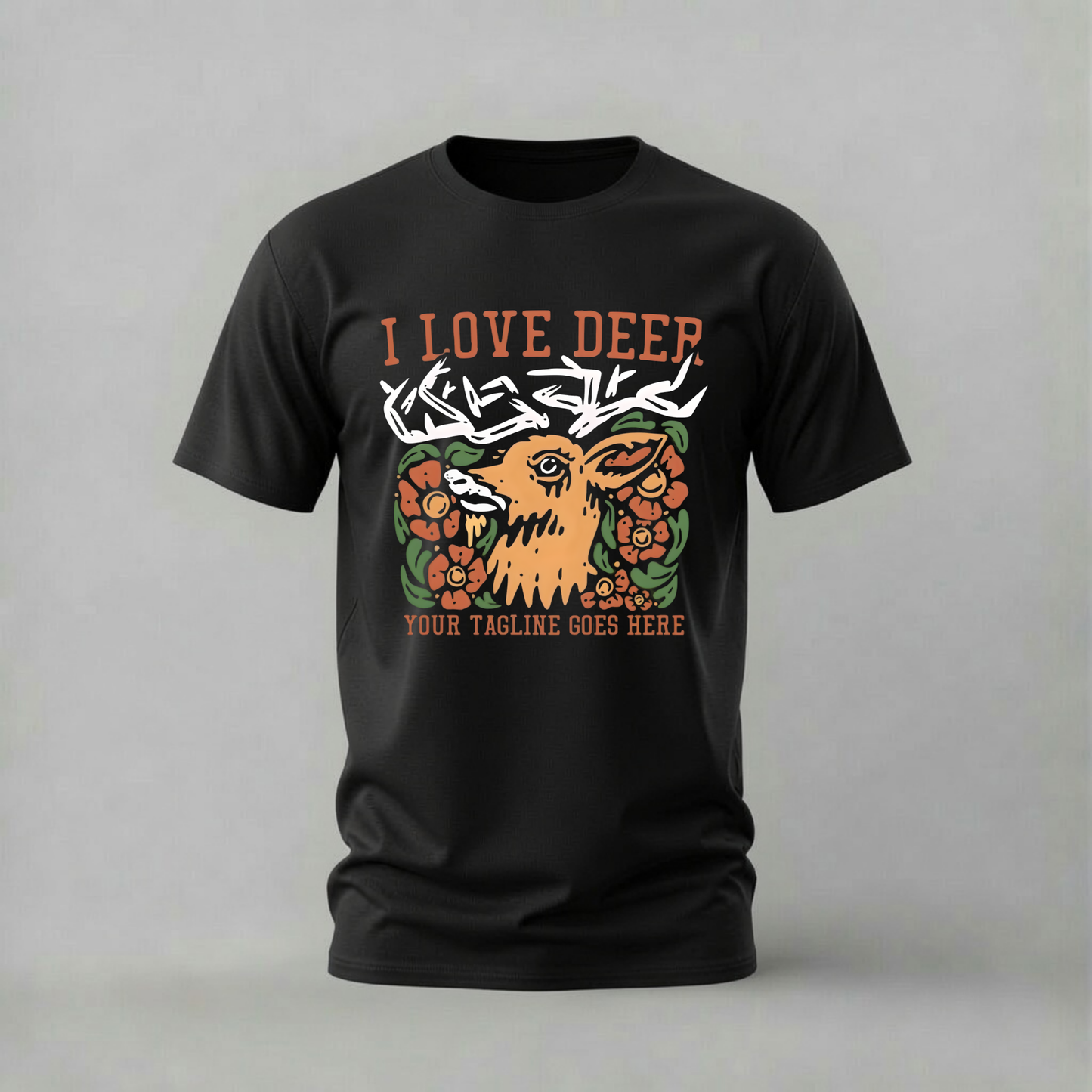 i love deer tshirt; deer head shirt; deer graphic tee; nature deer tshirt; antler deer shirt; unisex animal tee; men cotton tshirt; half sleeve printed tshirt; streetwear; casual wear; deer merch; nature graphic shirt
