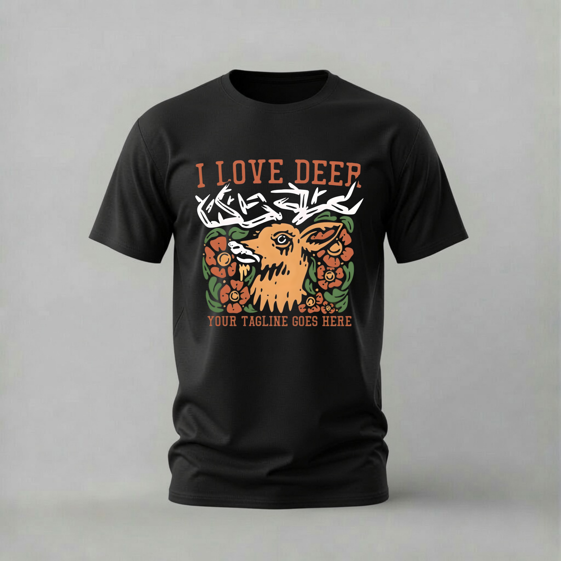 i love deer tshirt; deer head shirt; deer graphic tee; nature deer tshirt; antler deer shirt; unisex animal tee; men cotton tshirt; half sleeve printed tshirt; streetwear; casual wear; deer merch; nature graphic shirt

