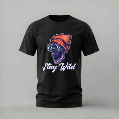 STAY WILD Skull Graphic T-Shirt