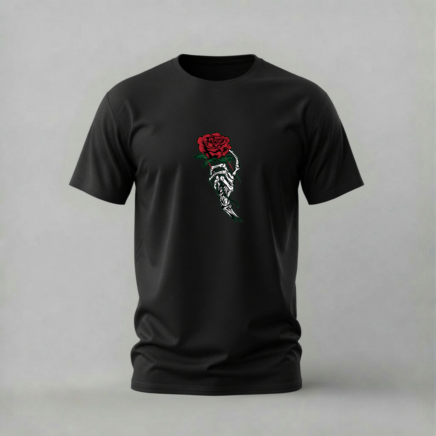 SKELETON HAND Rose Graphic T-Shirt
