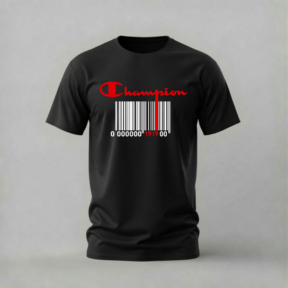 CHAMPION Barcode Logo Graphic T-Shirt