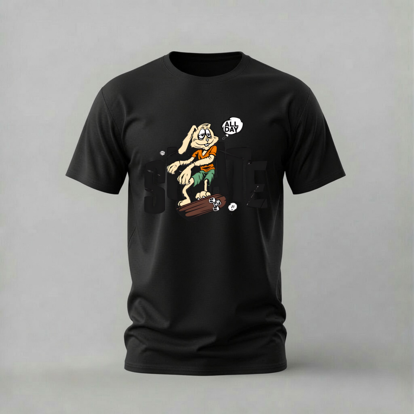 SKATE ALL DAY Rabbit Graphic T-Shirt