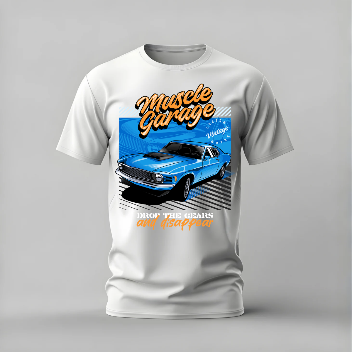 MUSCLE GARAGE BLUE Graphic T-Shirt