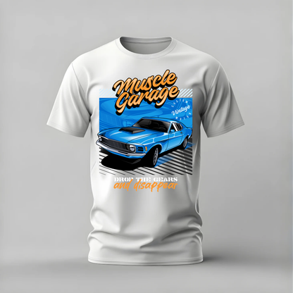 MUSCLE GARAGE BLUE Graphic T-Shirt