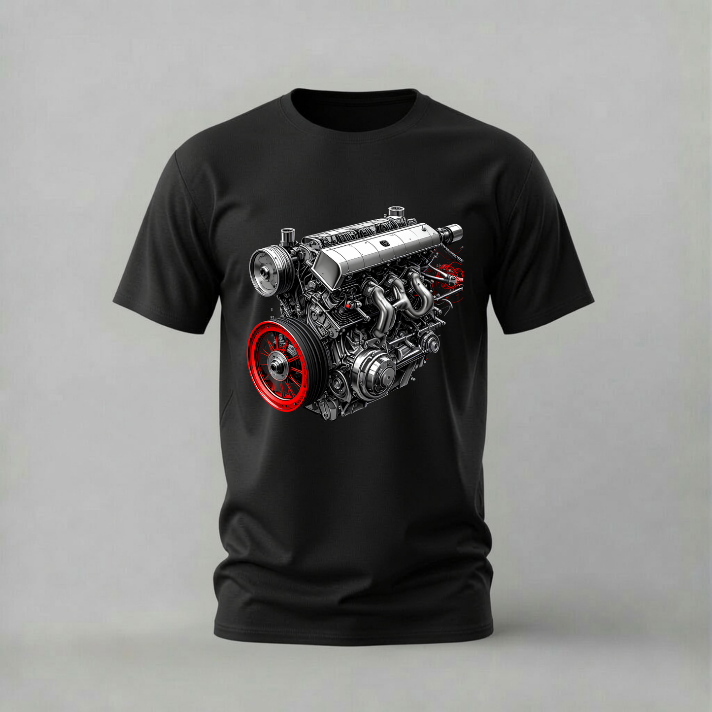 CAR ENGINE Detailed Graphic T-Shirt
