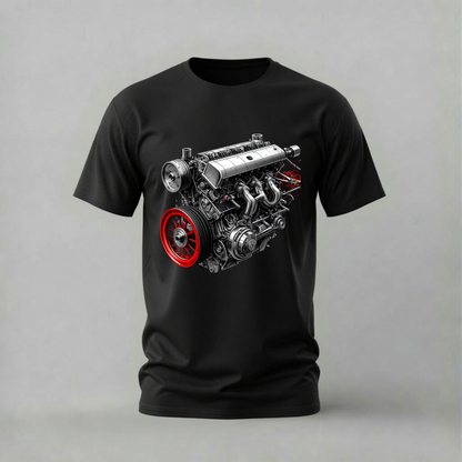 CAR ENGINE Detailed Graphic T-Shirt