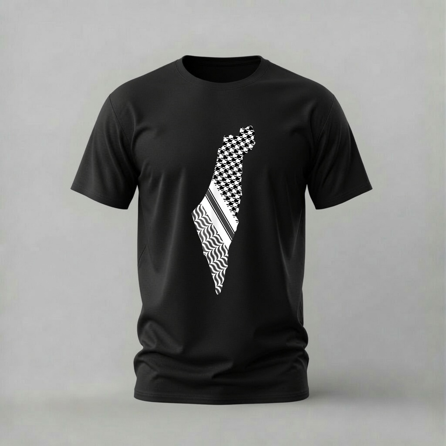PALESTINE Keffiyeh Map Graphic T-Shirt