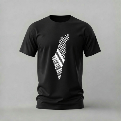 PALESTINE Keffiyeh Map Graphic T-Shirt
