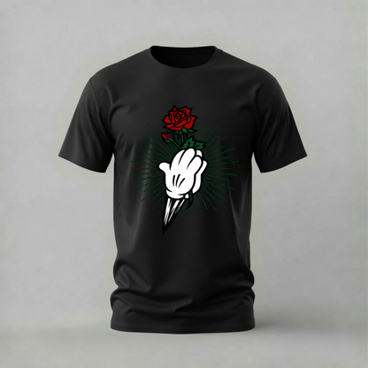 MICKEY MOUSE Rose Fist Graphic T-Shirt