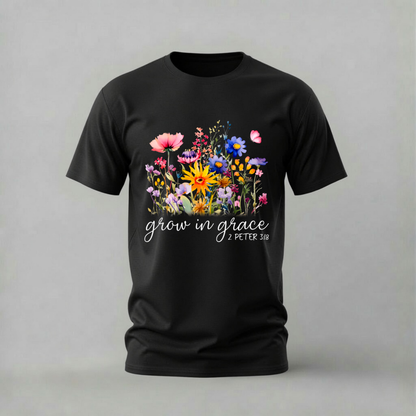 GROW IN GRACE 2 Peter 3:18 Graphic T-Shirt
