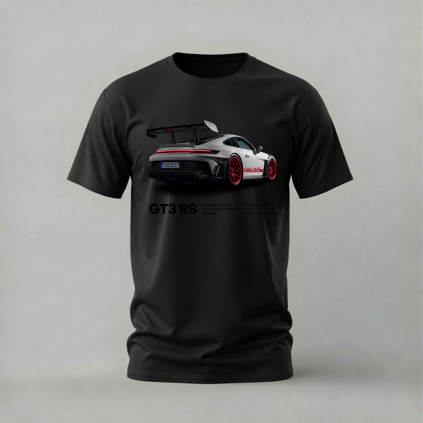 PORSCHE 911 GT3 RS Rear Graphic T-Shirt