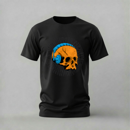 SKULL HEADPHONES Graphic T-Shirt