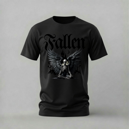 MEDITATING SKELETON Wings Graphic T-Shirt