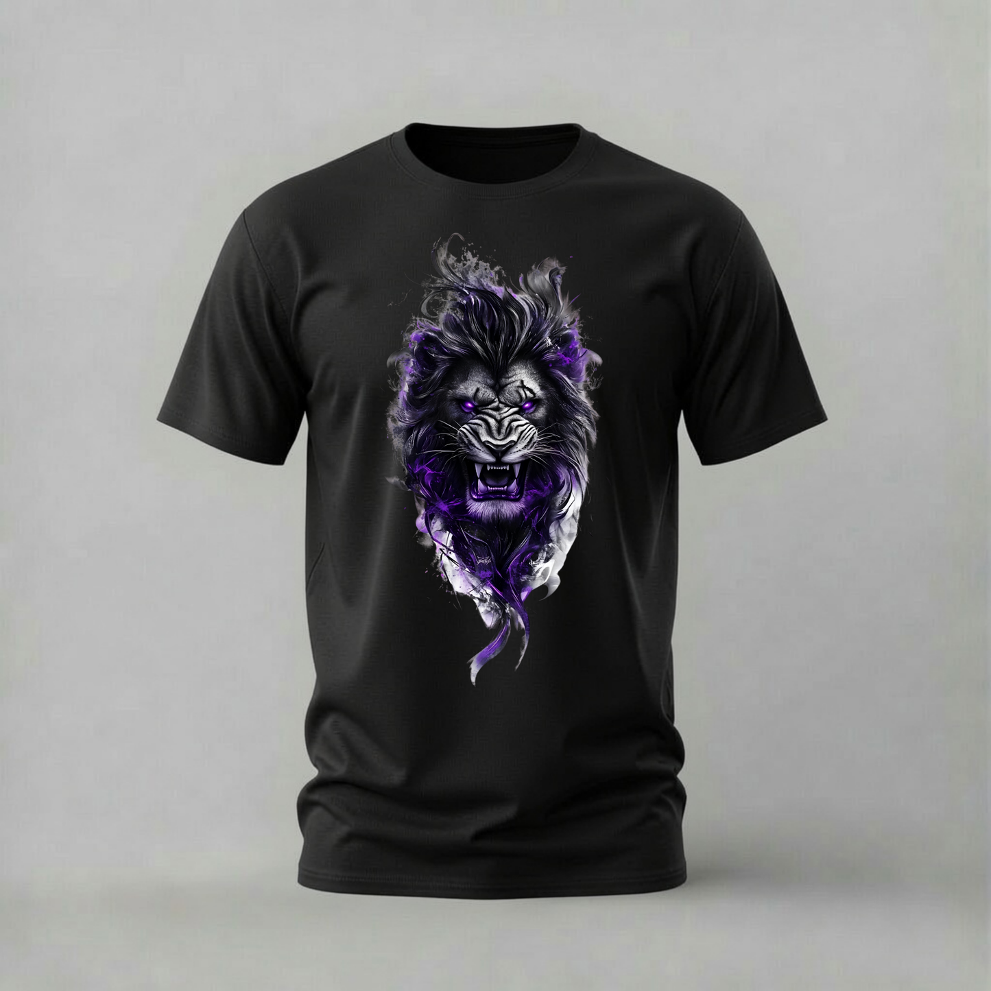 PURPLE EYE LION Graphic T-Shirt