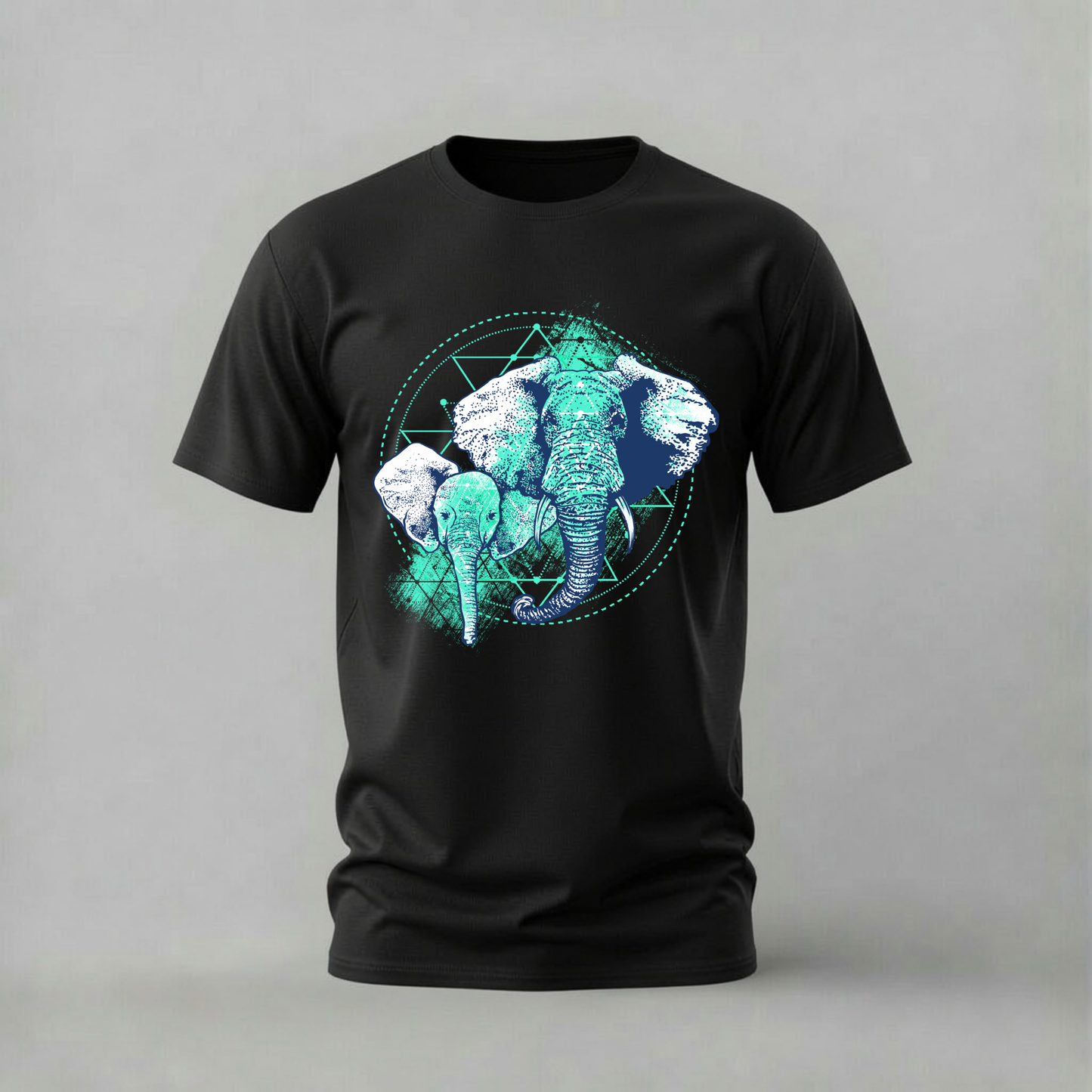 GEOMETRIC ELEPHANTS Graphic T-Shirt