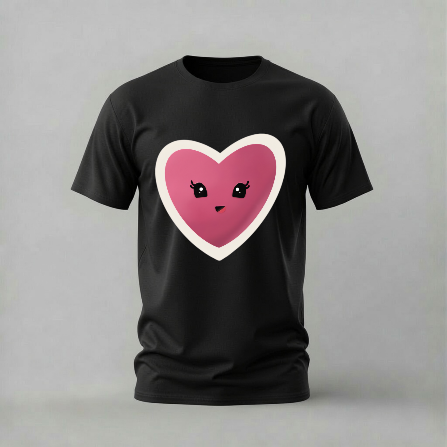 CUTE HEART Face Graphic T-Shirt
