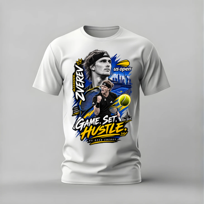ALEXANDER ZVEREV GAME SET HUSTLE Graphic T-Shirt