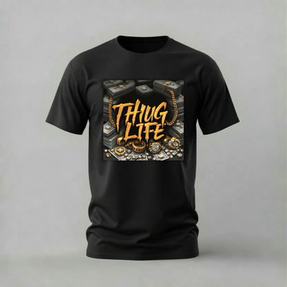 THUG LIFE Gold Graphic T-Shirt