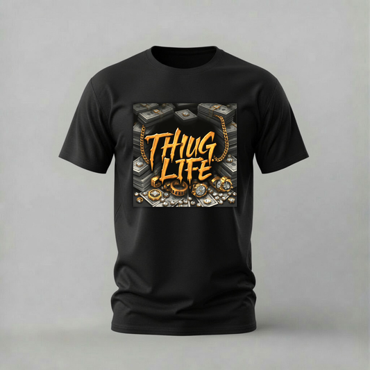 THUG LIFE Gold Graphic T-Shirt
