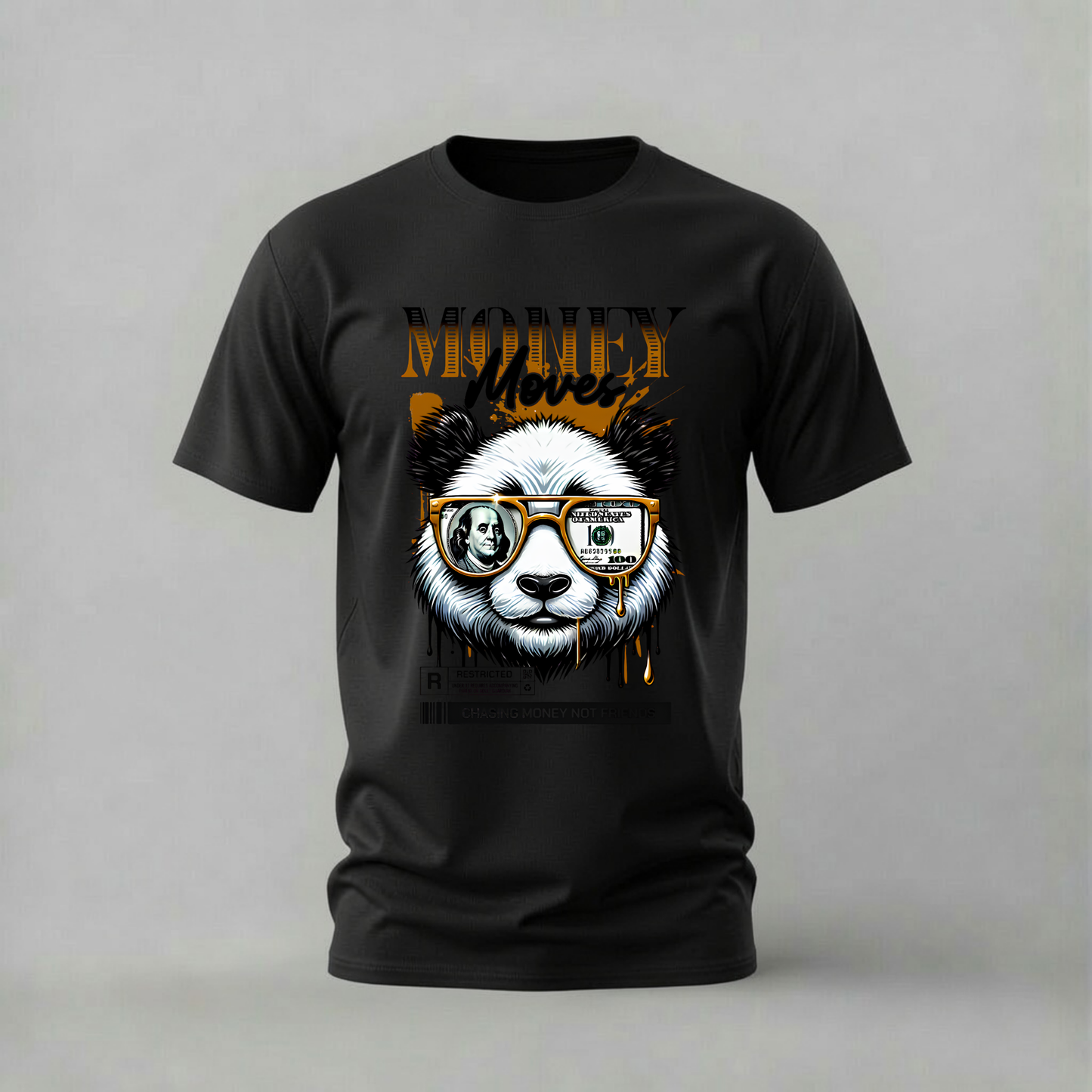 MONEY MOVES Panda Graphic T-Shirt