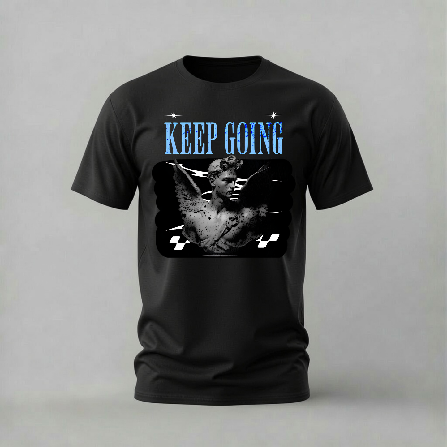 KEEP GOING Angel Statue Graphic T-Shirt