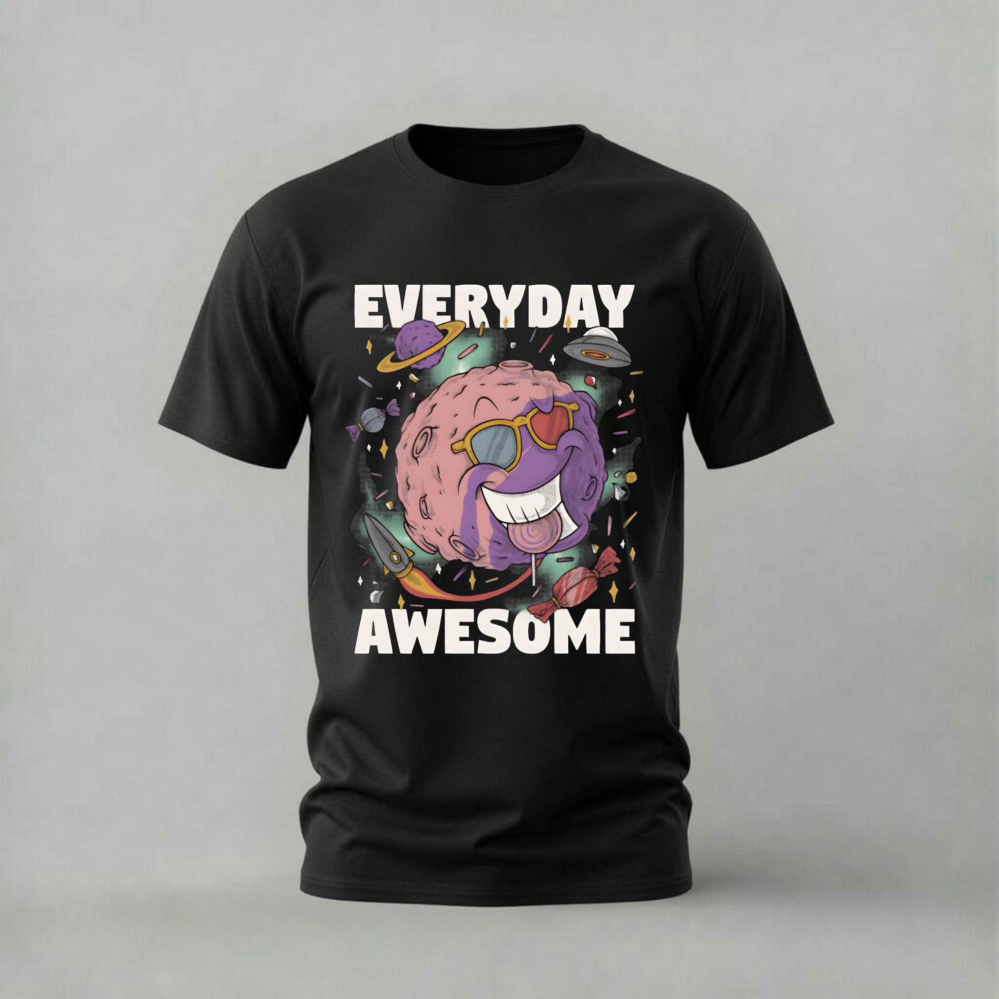 EVERYDAY AWESOME Planet Graphic T-Shirt