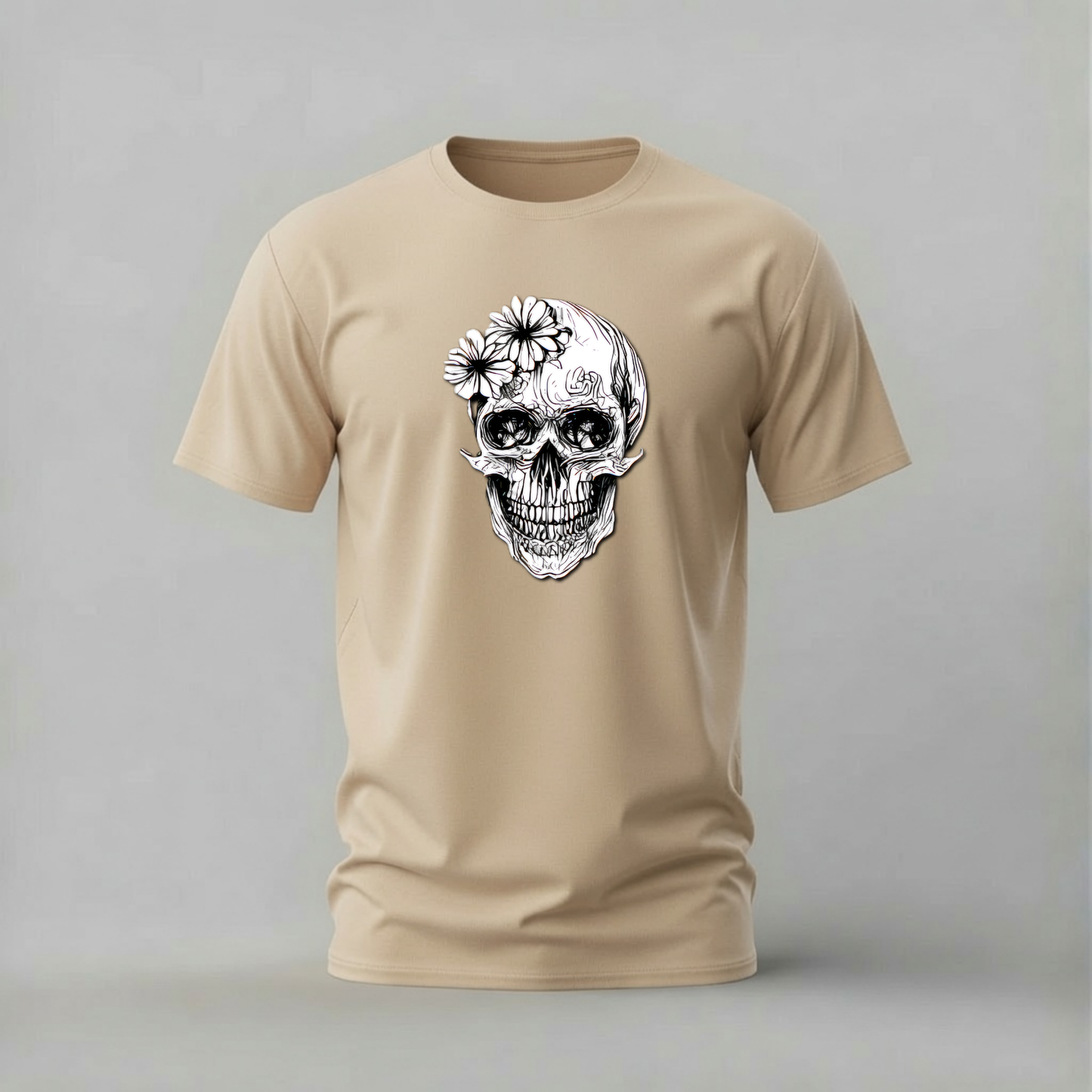 FLOWER SKULL Graphic T-Shirt