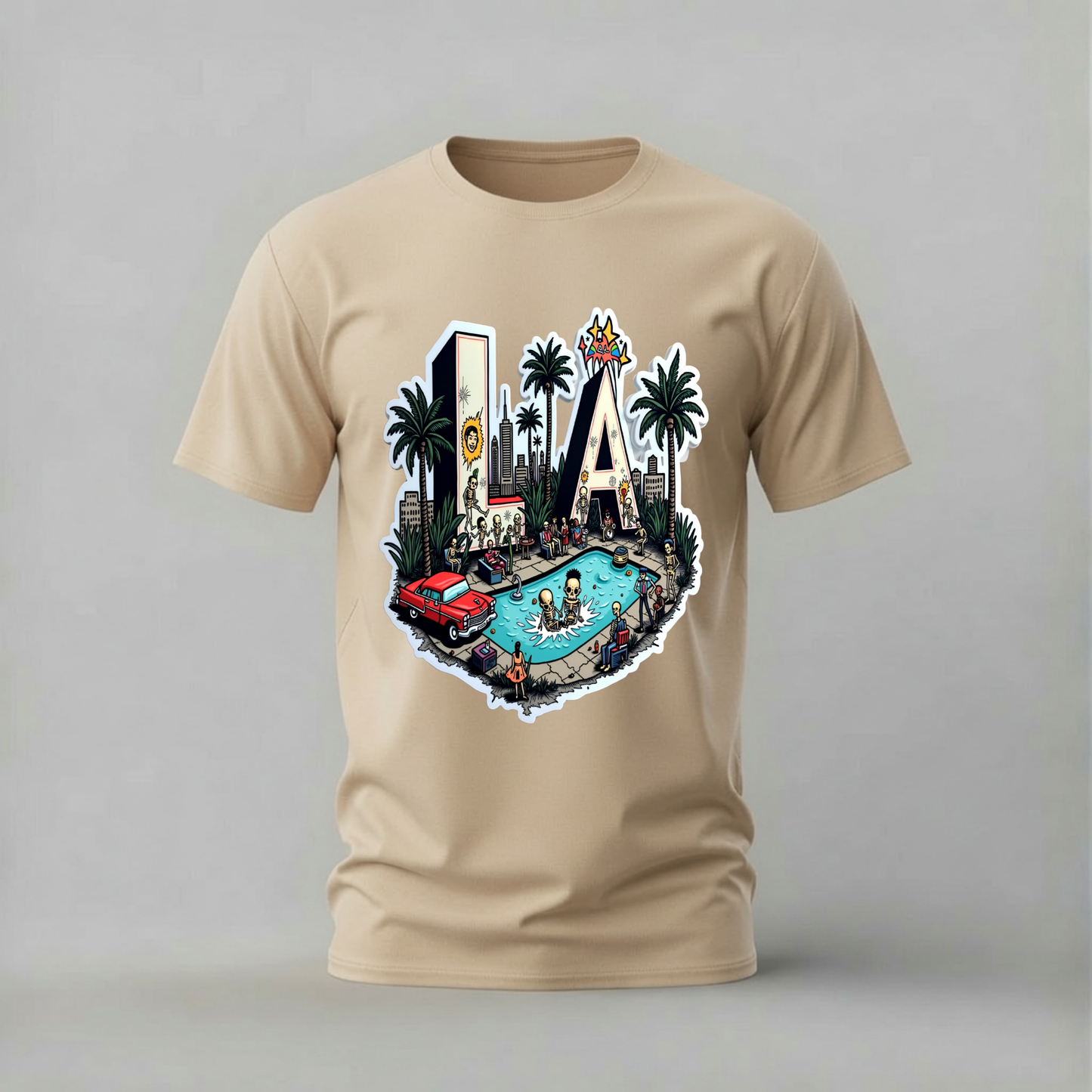 LA SKELETON PARTY Graphic T-Shirt