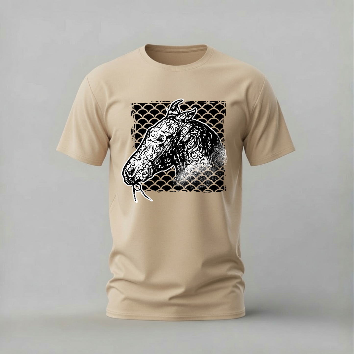 ORNATE HORSE Head Graphic T-Shirt