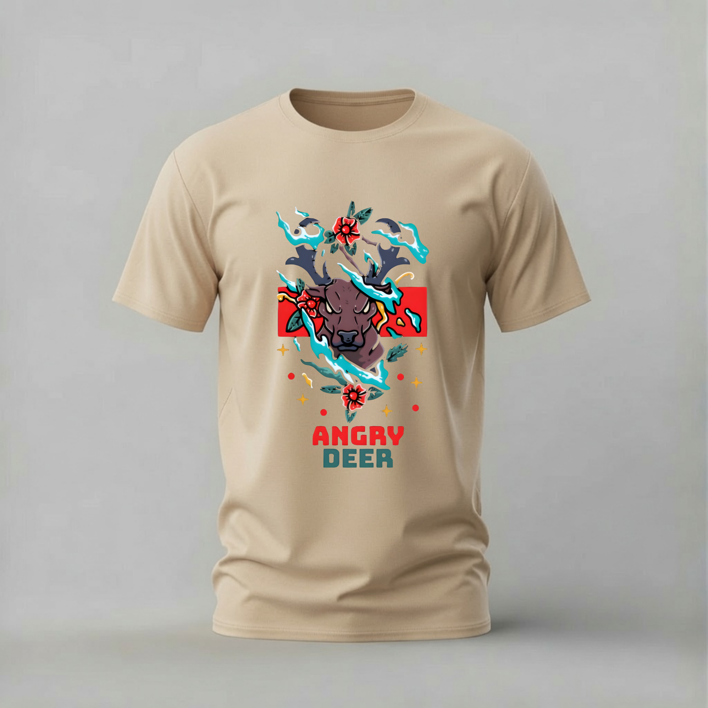 ANGRY DEER Graphic T-Shirt