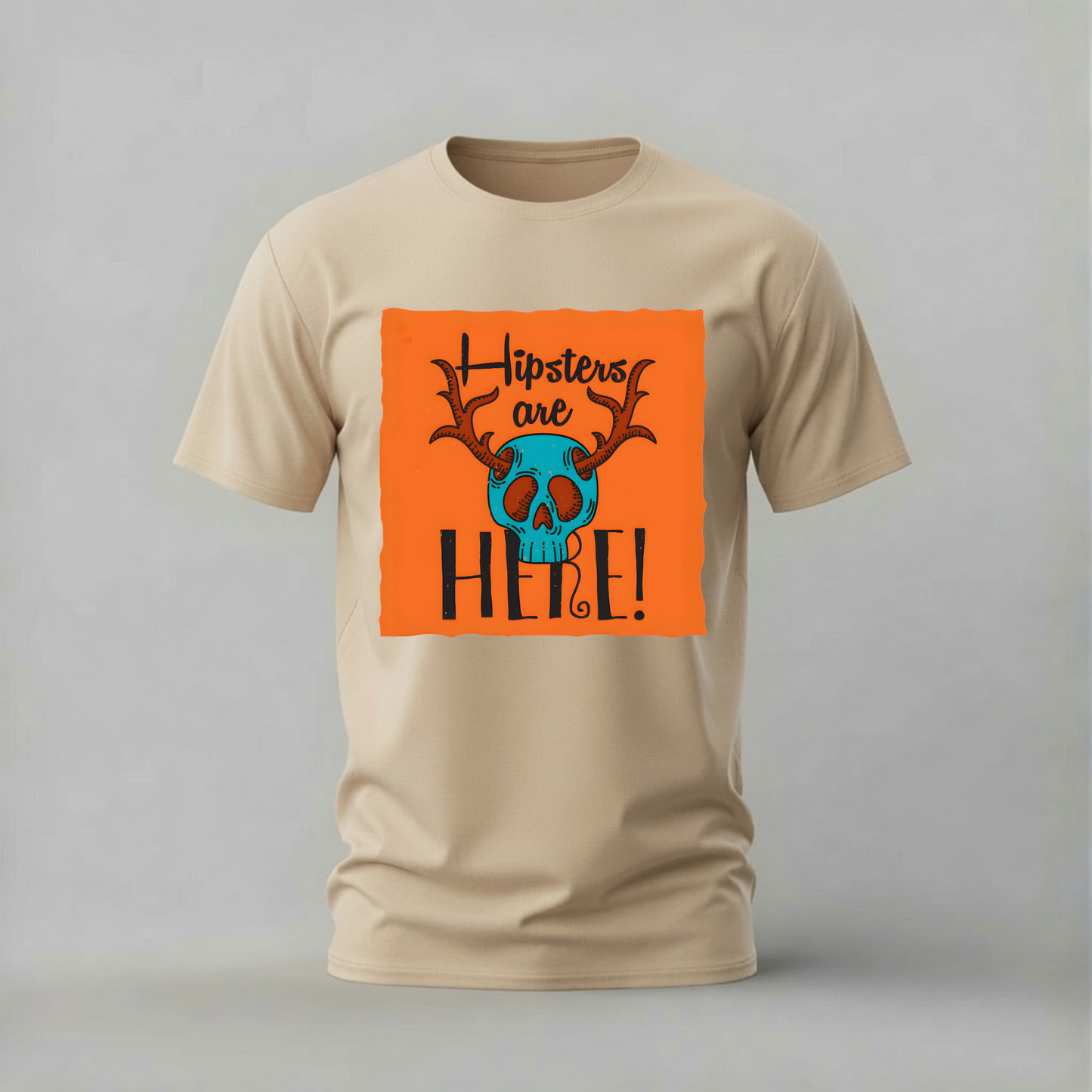 HIPSTERS ARE HERE Skull Graphic T-Shirt