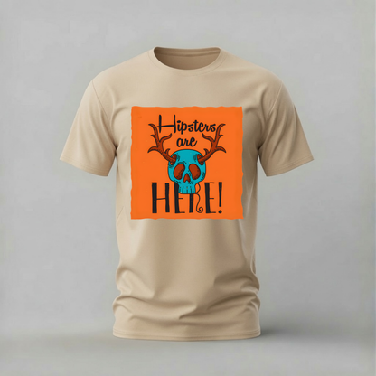 HIPSTERS ARE HERE Skull Graphic T-Shirt