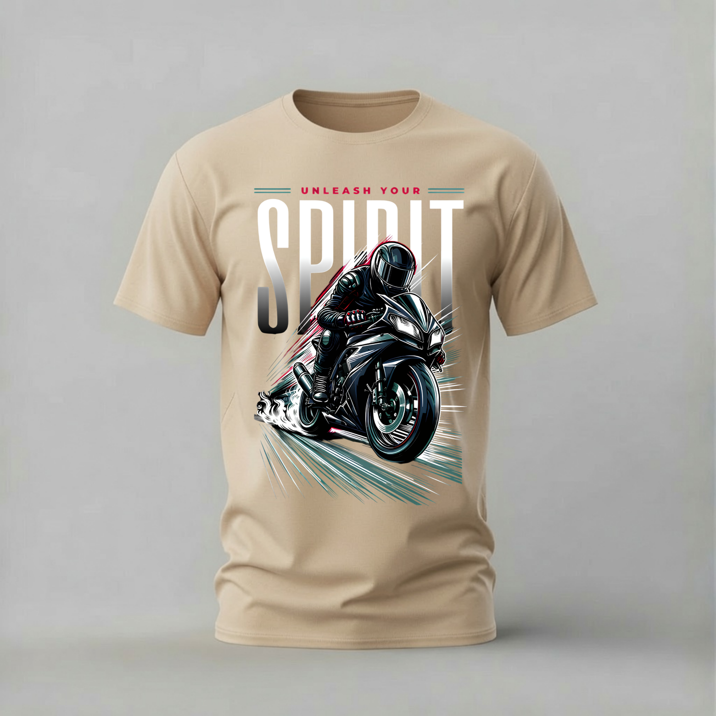 UNLEASH YOUR SPIRIT Motorcycle Graphic T-Shirt