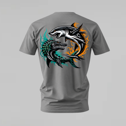 SHARK & CROCODILE Dual Graphic T-Shirt