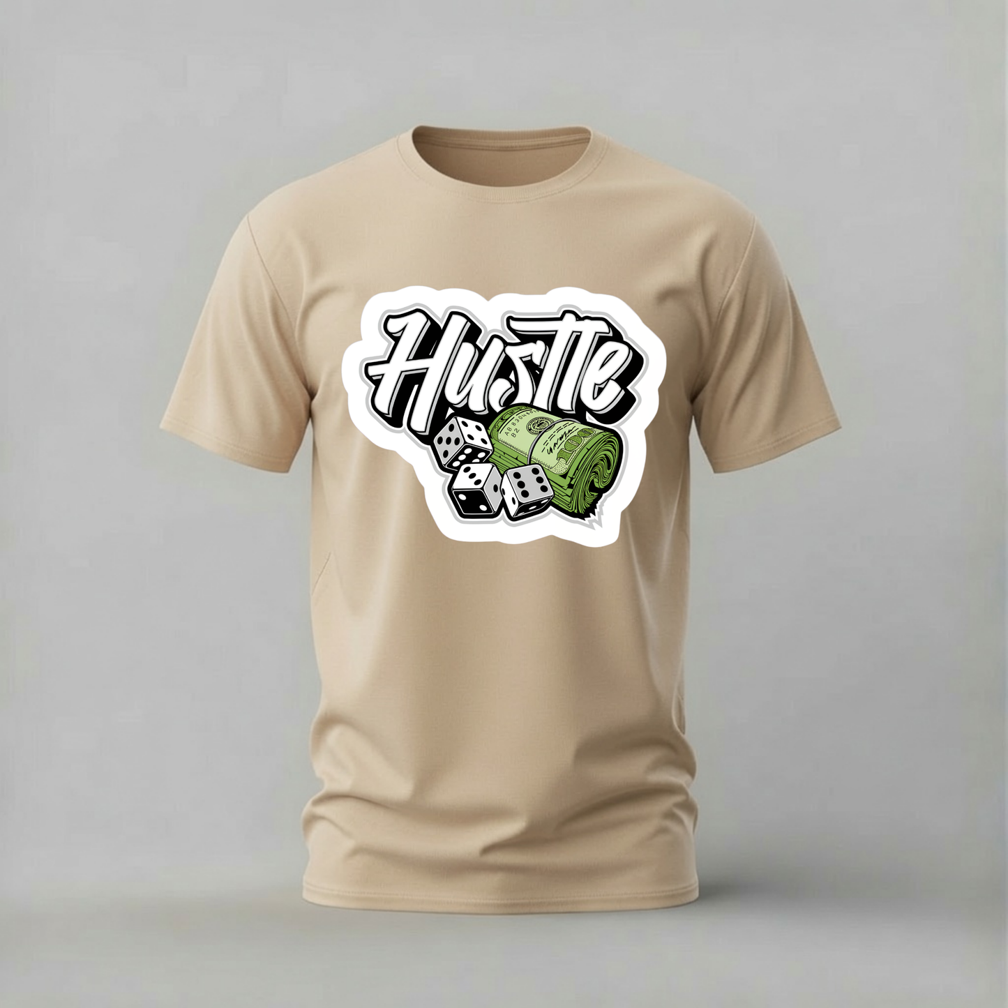 HUSTLE Dice Money Graphic T-Shirt