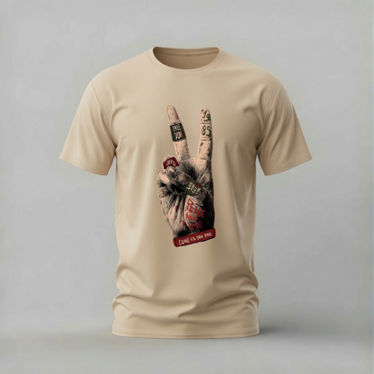 PEACE SIGN Hand Graphic T-Shirt