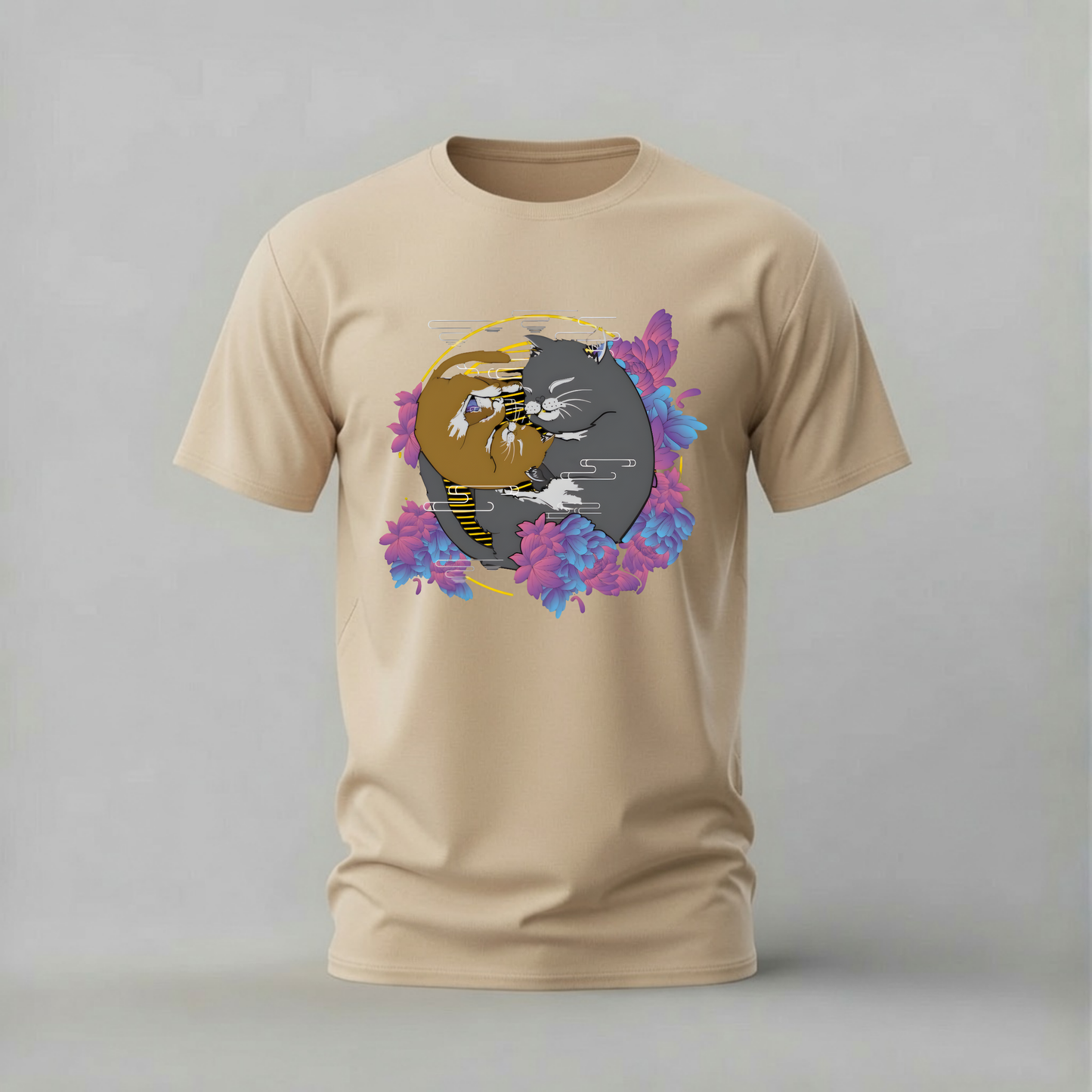 YIN YANG CATS Graphic T-Shirt