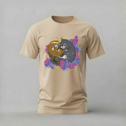 YIN YANG CATS Graphic T-Shirt