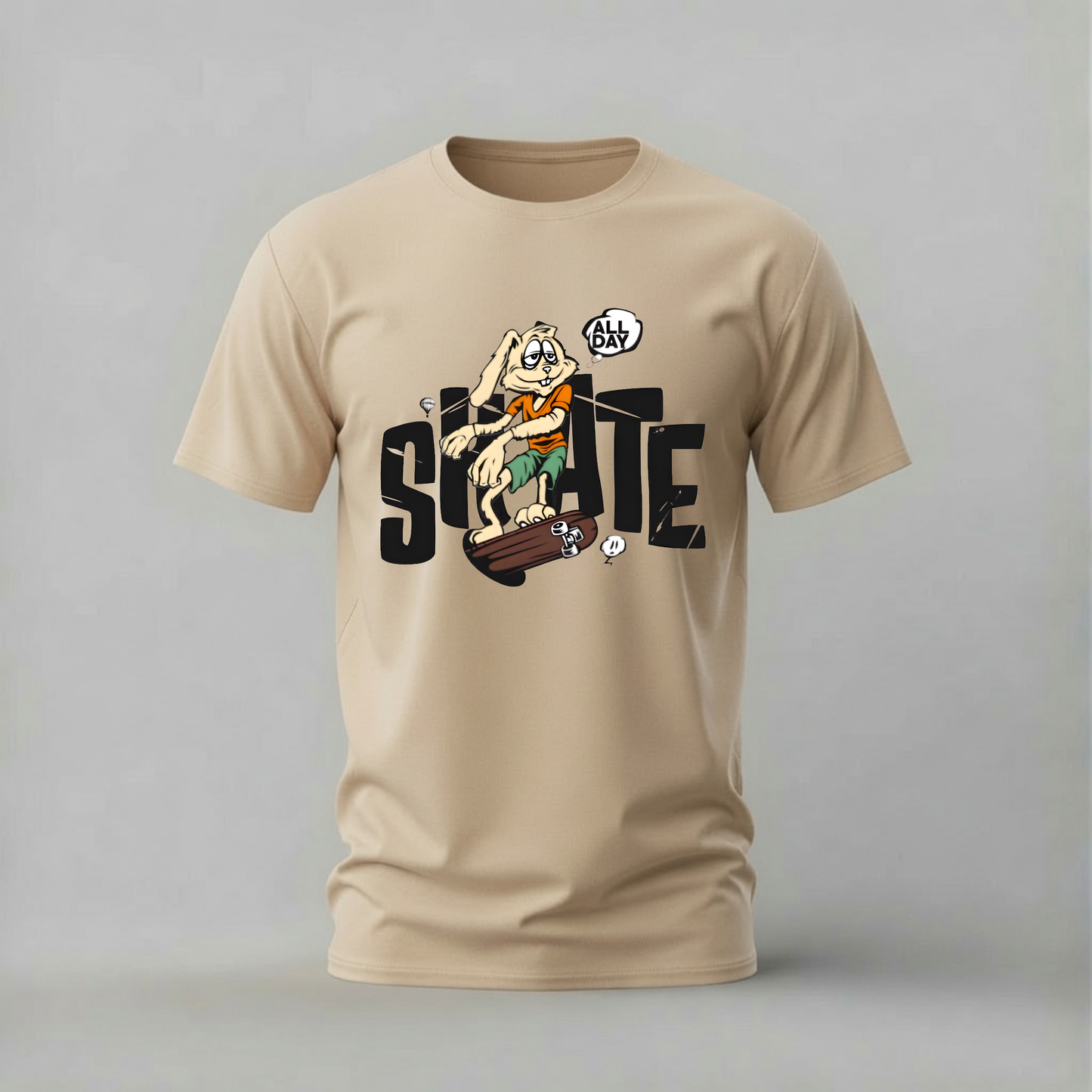 SKATE ALL DAY Rabbit Graphic T-Shirt