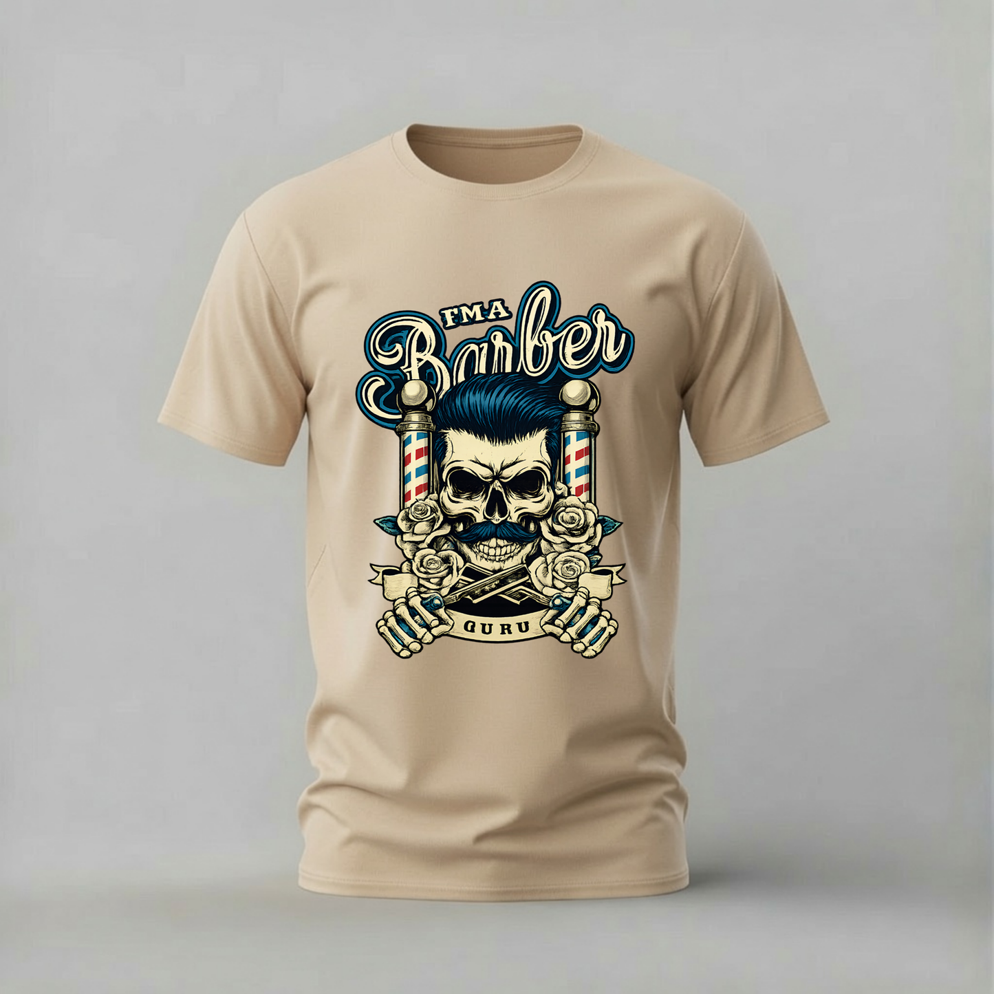FMA BARBER Guru Skull Graphic T-Shirt