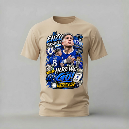 ENZO FERNÁNDEZ HERE WE GO Graphic T-Shirt