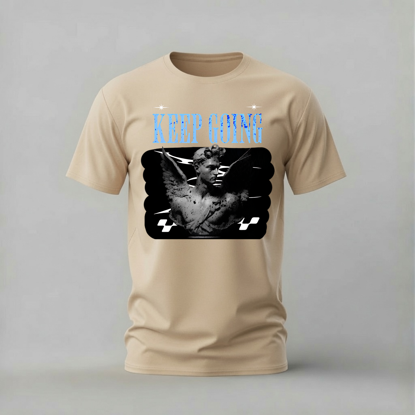 KEEP GOING Angel Statue Graphic T-Shirt