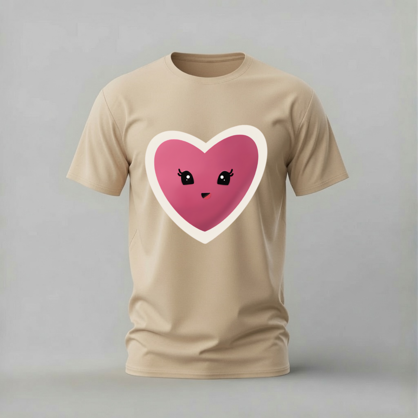 CUTE HEART Face Graphic T-Shirt