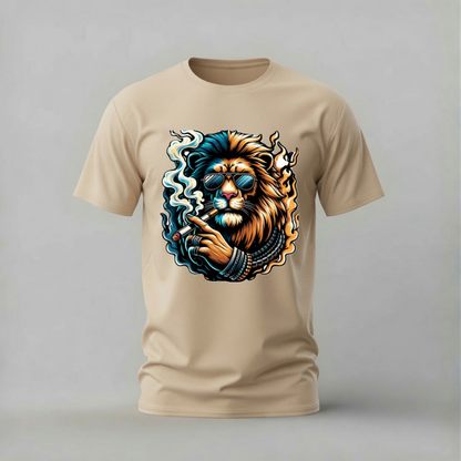 COOL LION Smoker Graphic T-Shirt
