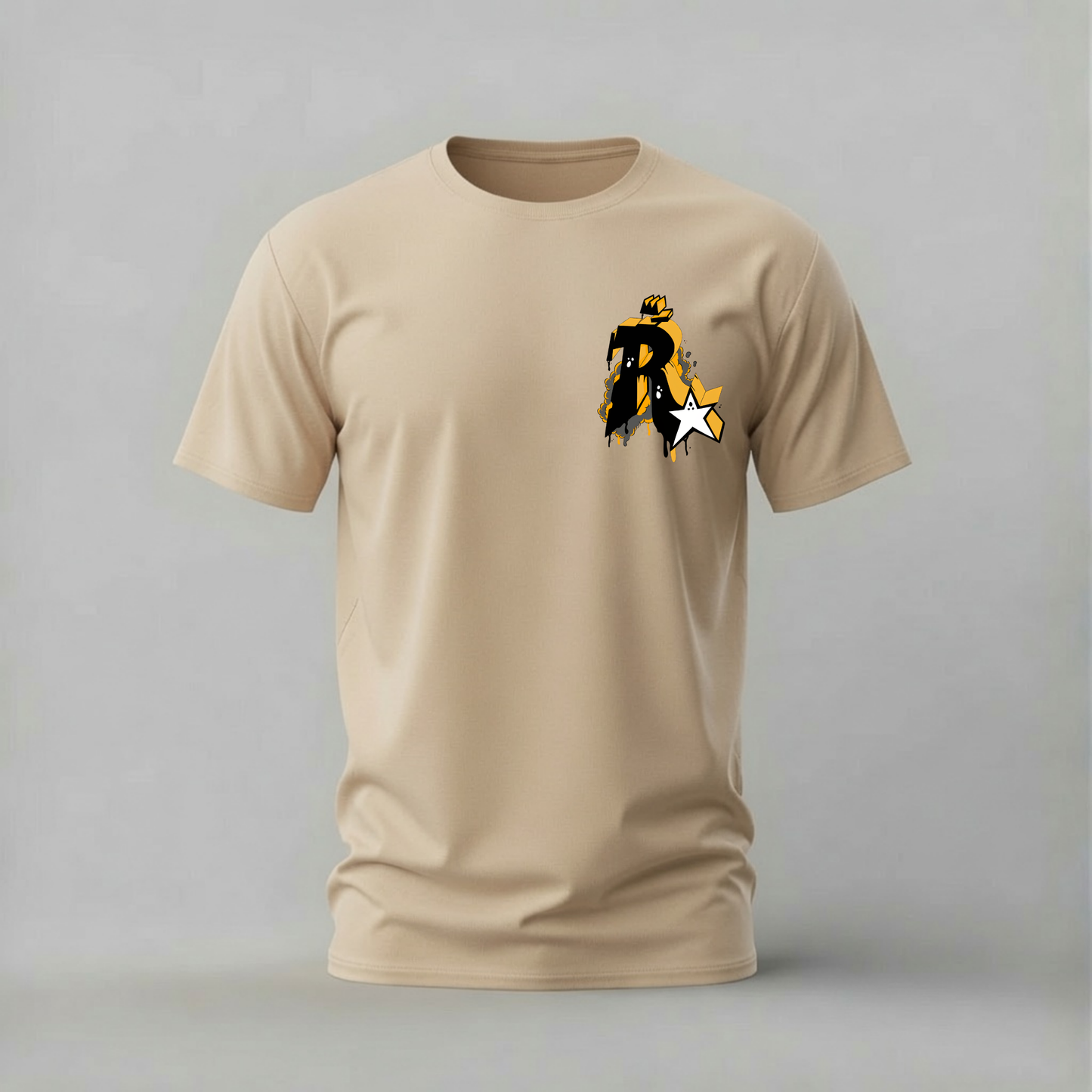 ABSTRACT Yellow Star Graphic T-Shirt