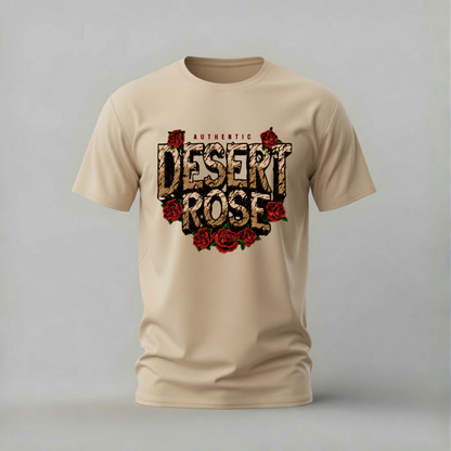 desert rose tshirt; cracked stone shirt; desert rose graphic tee; authentic desert rose tshirt; rose typography shirt; unisex rose tee; men cotton tshirt; half sleeve printed tshirt; streetwear; casual wear; rose merch; desert graphic shirt

