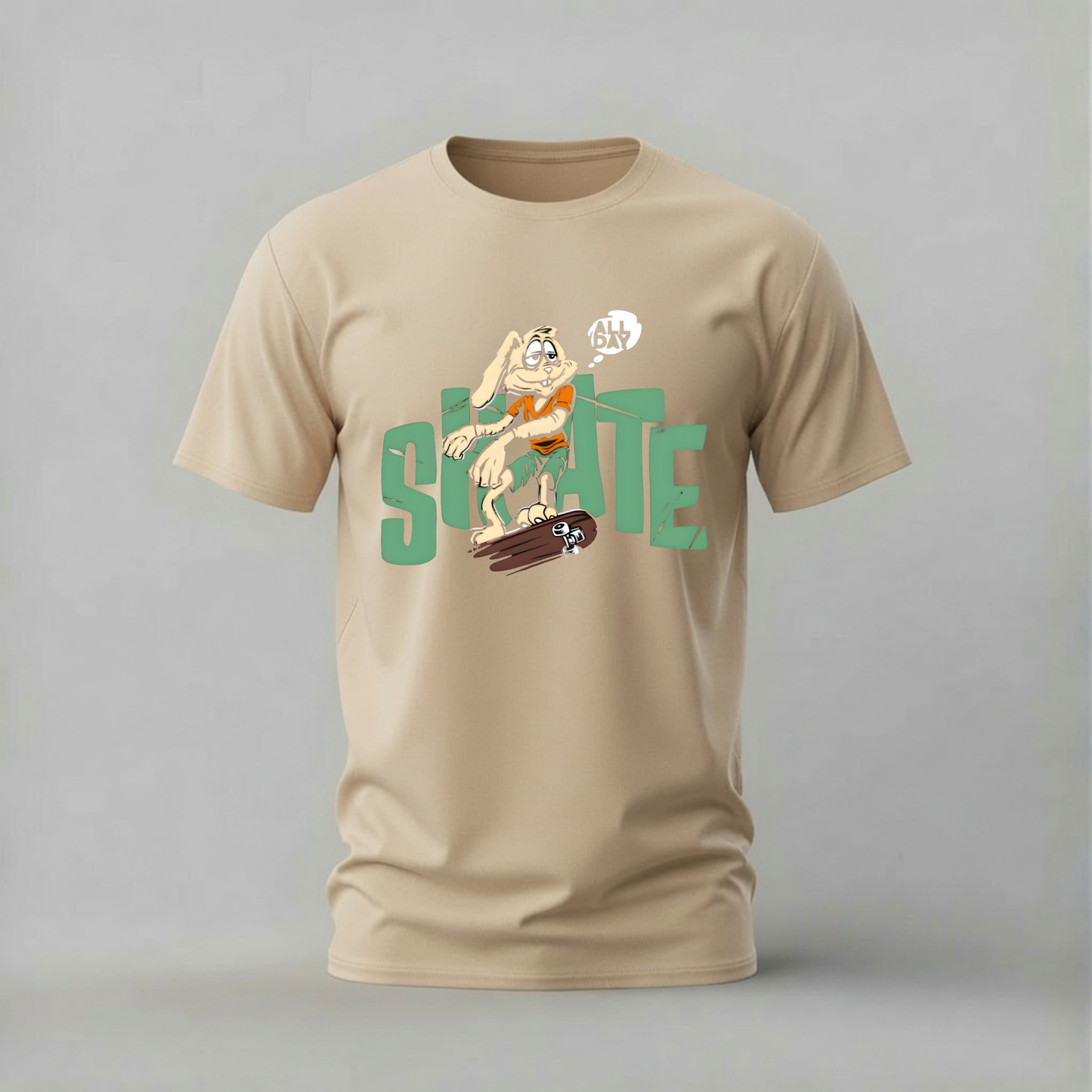 SKATE ALL DAY Rabbit Graphic T-Shirt