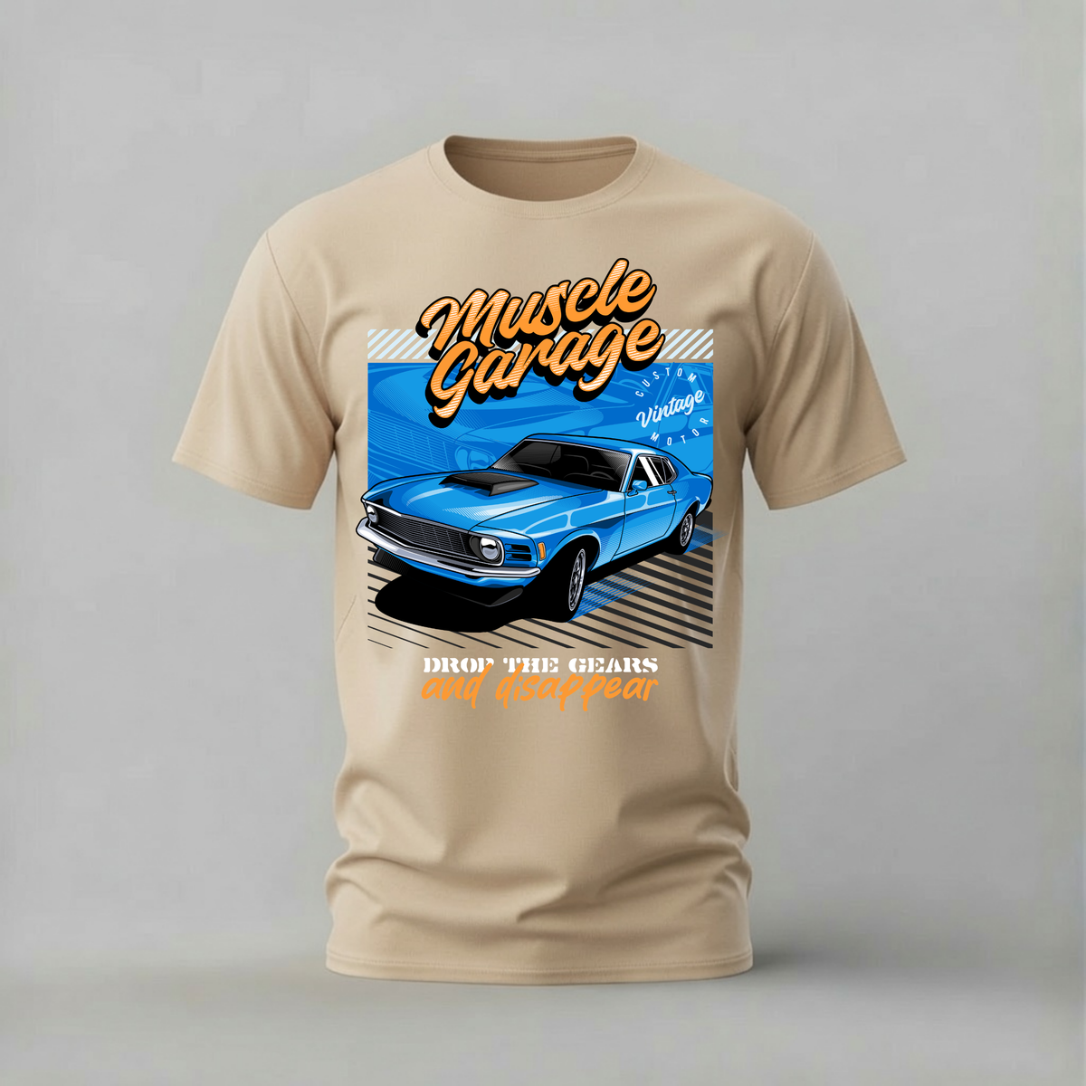 MUSCLE GARAGE BLUE Graphic T-Shirt