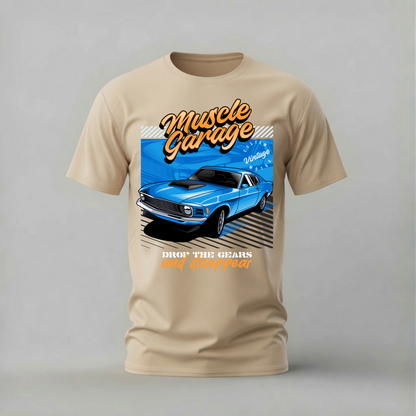 MUSCLE GARAGE BLUE Graphic T-Shirt