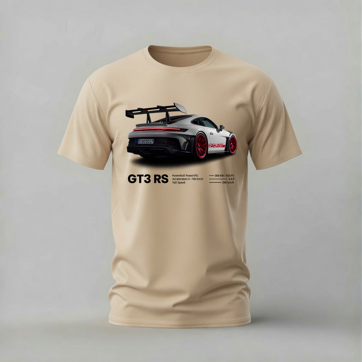 PORSCHE 911 GT3 RS Rear Graphic T-Shirt